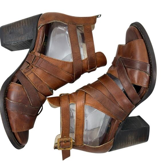 Freebird Claw Sandal Women Size 9 Gladiator Cage Brown Strappy Chunky Leather - Picture 8 of 12